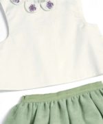 Hátul gombos galléros felső és szoknya szett