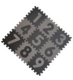 BabyDan habszivacs játszószőnyeg, 90x90 cm - Szürke/fekete számokkal