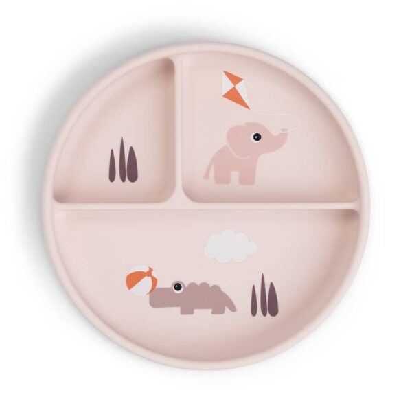 Done by Deer Többrekeszes tapadós tányér, Playground, púder