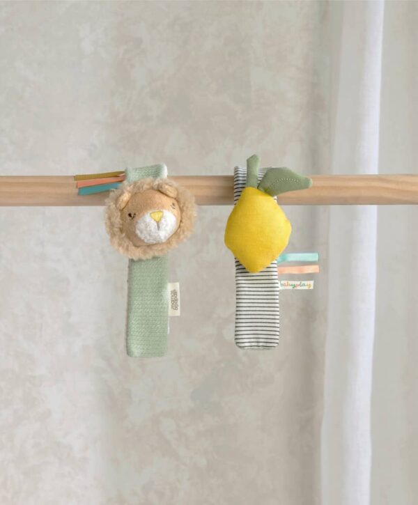 Csukló csörgő, 2db - Babyplay, oroszlán