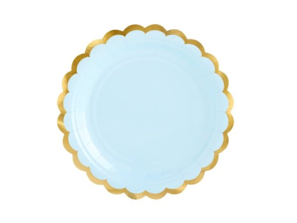 Fodros szélű party tányér,kék, 18 cm, 6 darabos csomag