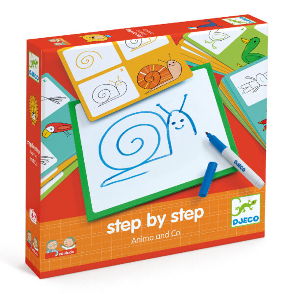 Djeco Rajzolás lépésről lépésre - Állatok - Step by step Animals and Co