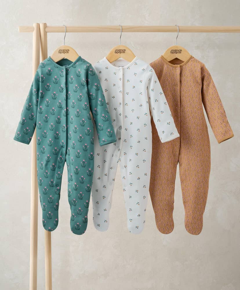 mamas-papas-all-in-ones-bodysuits-tiled-floral-sleepsuits-pack-of-3-1194187138