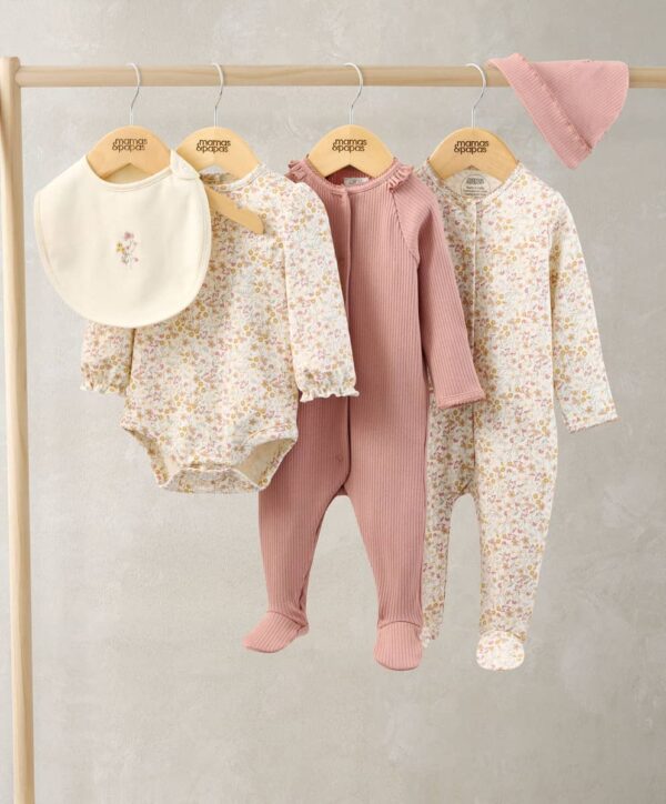 Welcome to the World virágos 5 részes babaruha szett